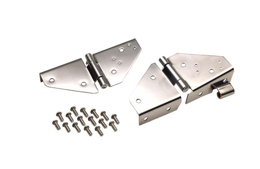 Jeep CJ/YJ Windshield Hinge Pair 76-95 CJ and Wrangler YJ Polished Silver Kentrol