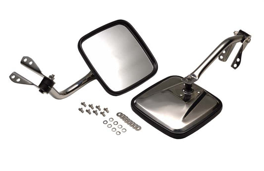 Jeep CJ Mirror Kit Pair 55-86 CJ Polished Silver Kentrol