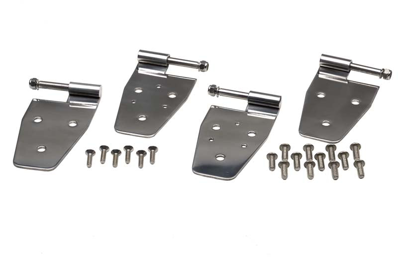 Jeep YJ Door Hinge Set 4 Pieces 87-95 Wrangler TJ Polished Silver Kentrol