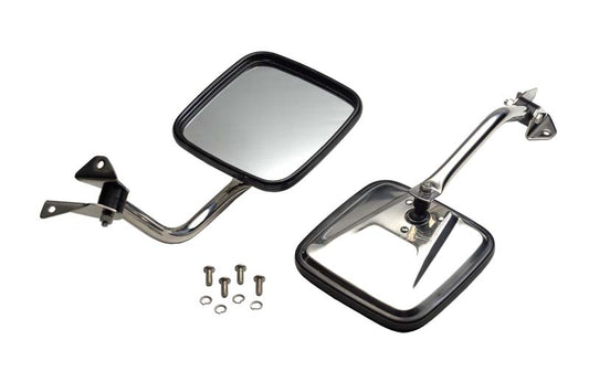 Jeep YJ Mirror Kit Pair 87-95 Wrangler TJ Polished Silver Kentrol