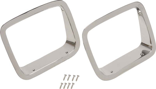 Jeep YJ Headlight Bezels ABS Chrome Plated Plastic Pair 87-95 Wrangler TJ Chrome Plated Silver Kentrol