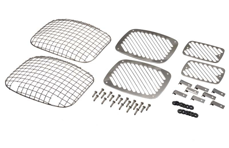 Jeep YJ Billet and Wire Mesh Set 6 Pieces 87-95 Wrangler TJ Polished Silver Kentrol