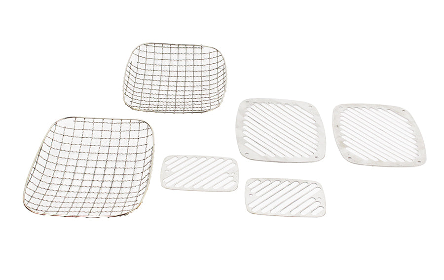 Jeep YJ Billet and Wire Mesh Set 6 Pieces 87-95 Wrangler TJ Polished Silver Kentrol