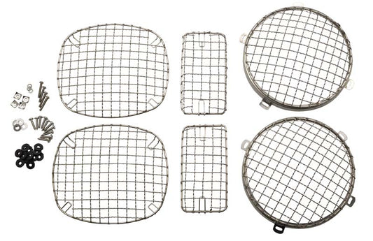 Jeep TJ Wire Mesh Guard Set 6 Pieces 97-06 Wrangler TJ Polished Silver Kentrol