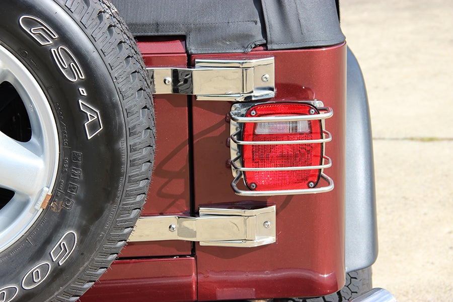 JEEP CJ/YJ/TJ Taillight Guard Pair 76-06 CJ Wrangler YJ/TJ Polished Silver Kentrol