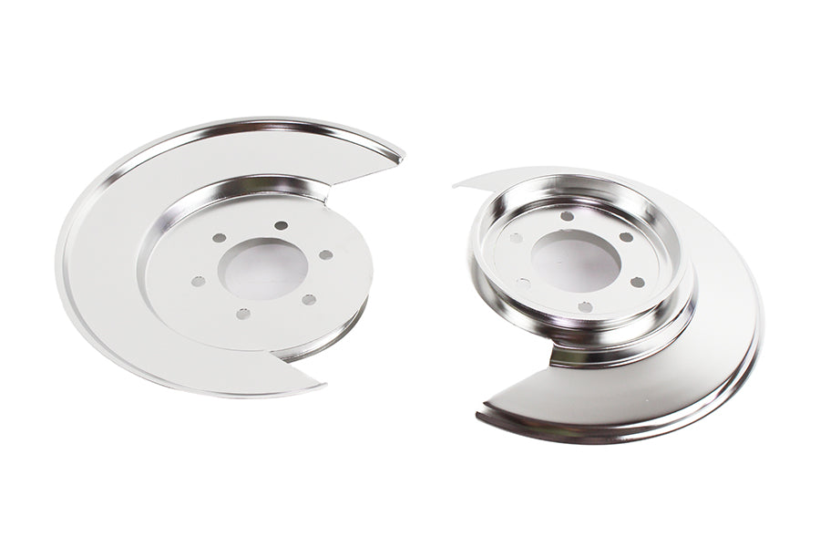 Jeep CJ Disc Brake Dust Cover Pair 76-78 CJ Polished Silver Kentrol