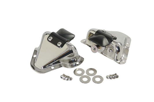 Jeep CJ/YJ Interior Door Latch Brackets Pair 81-95 CJ and Wrangler YJ Polished Silver Kentrol