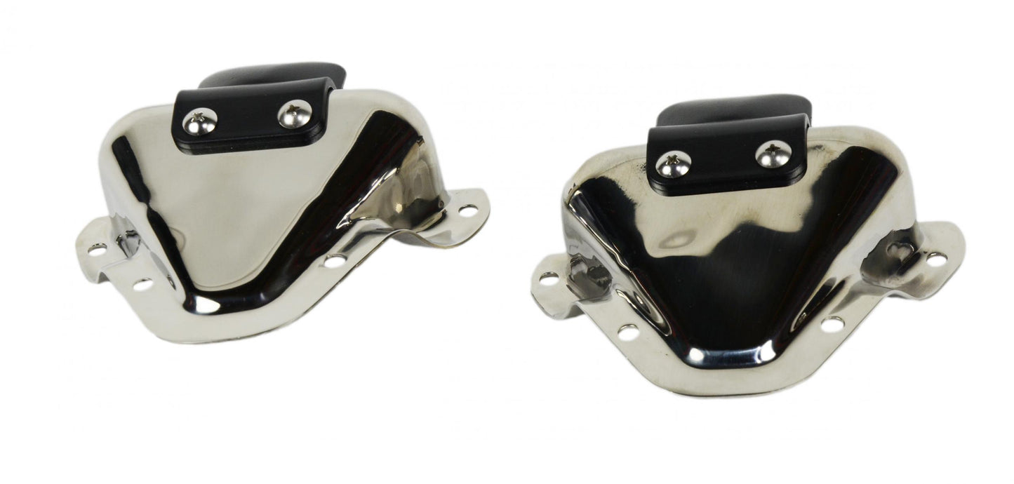 Jeep CJ/YJ Interior Door Latch Brackets Pair 81-95 CJ and Wrangler YJ Polished Silver Kentrol