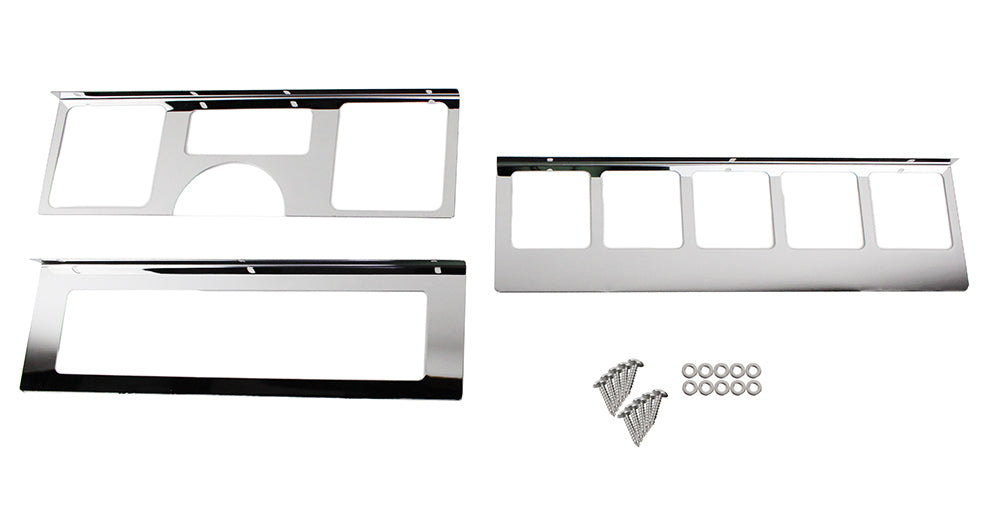 Jeep YJ Dash Overlay Set (3 pieces) 87-95 Wrangler TJ Polished Silver Kentrol