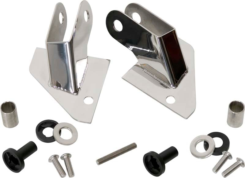 Jeep YJ Mirror Relocation Bracket Pair 87-95 Wrangler TJ Polished Silver Kentrol