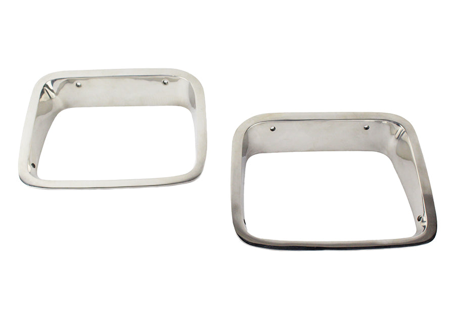 Jeep YJ Headlight Bezels Pair 87-95 Wrangler TJ Polished Silver Kentrol