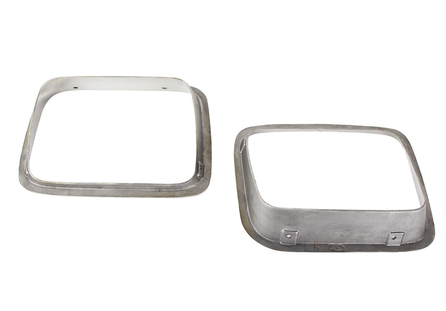 Jeep YJ Headlight Bezels Pair 87-95 Wrangler TJ Polished Silver Kentrol