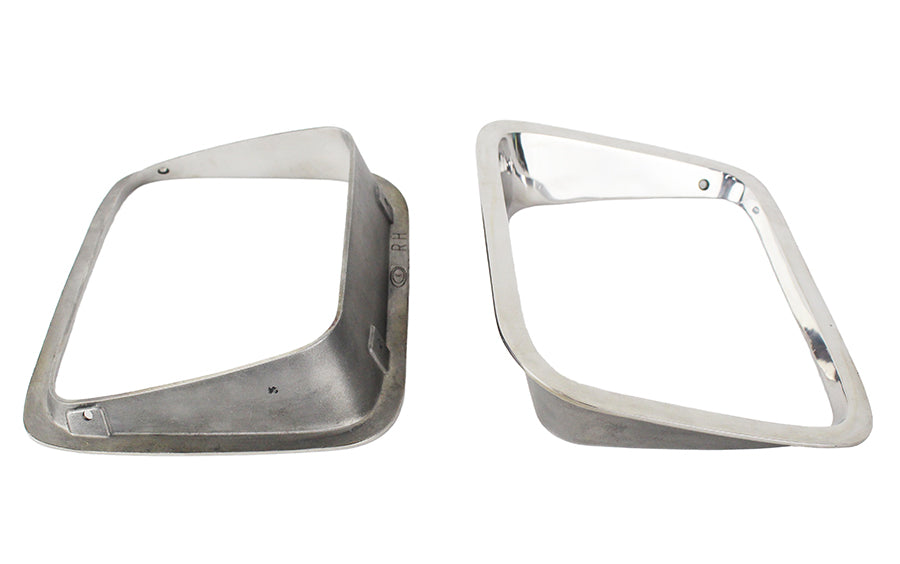 Jeep YJ Headlight Bezels Pair 87-95 Wrangler TJ Polished Silver Kentrol