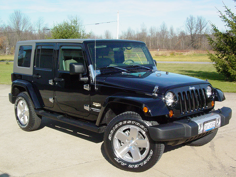 Jeep JK Hood Catch Pair 07-18 Wrangler JK Polished Silver Kentrol