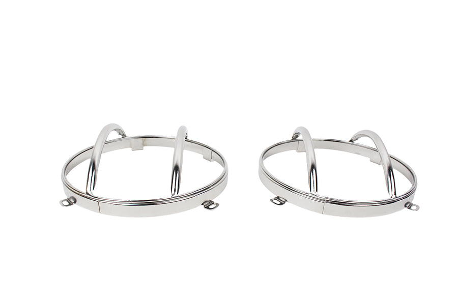 Jeep JK Euro Headlight Guards Pair  07-18 Wrangler JK Polished Silver Kentrol