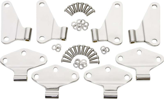 Jeep JK Body Door Hinge Set 8 Pieces 4 Door 07-18 Wrangler JK Polished Silver Kentrol