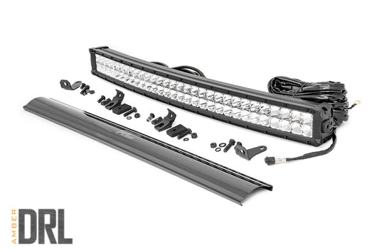 30 Inch Chrome Series LED Light Bar - Curved - Dual Row - Cool White DRL