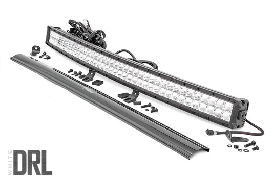 40 Inch Chrome Series LED Light Bar - Curved - Dual Row - Cool White DRL