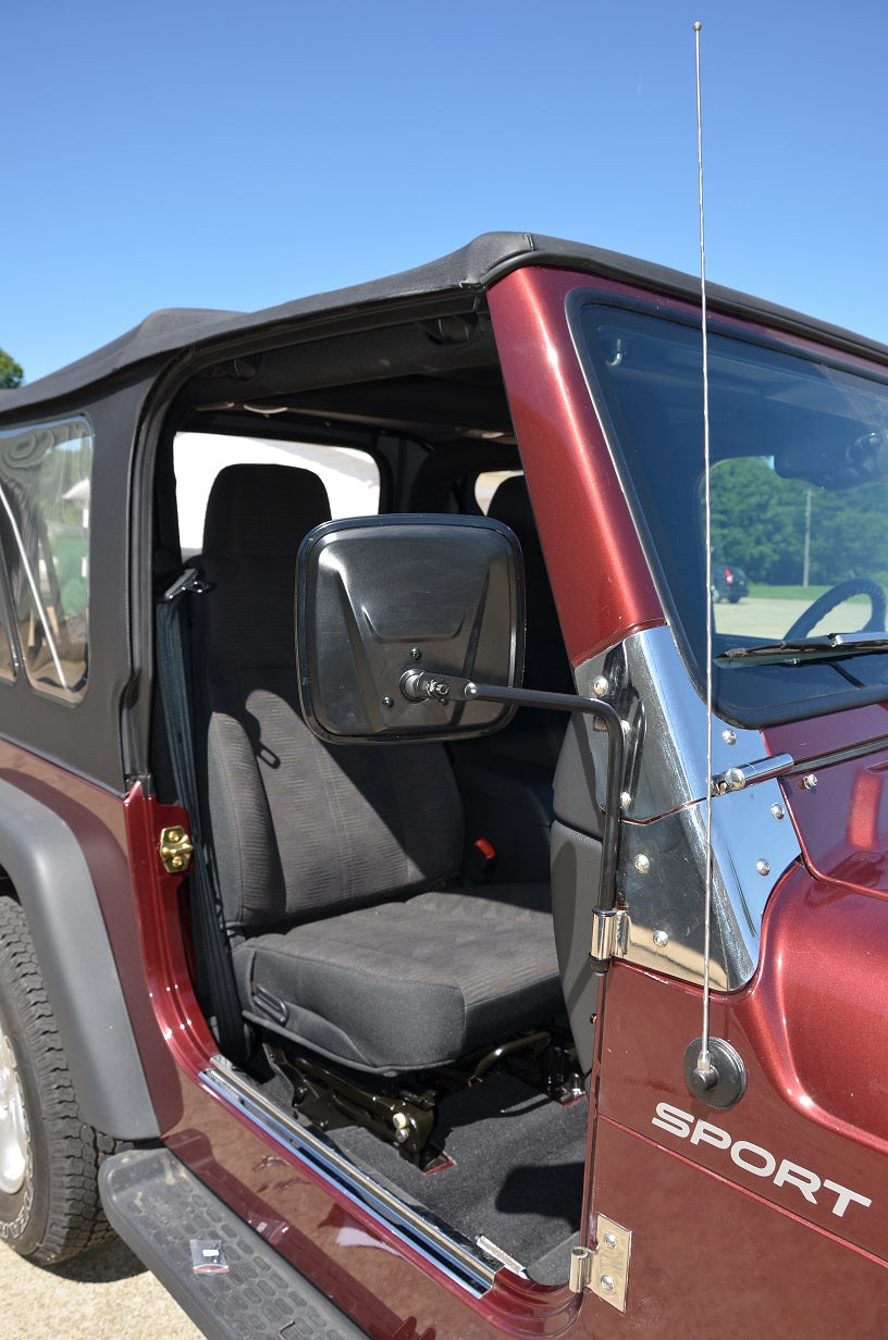 JEEP CJ/YJ/TJ/JK Outback Mirrors Pair 76-18 CJ and Wrangler YJ/TJ/JK Powdercoat Black Kentrol