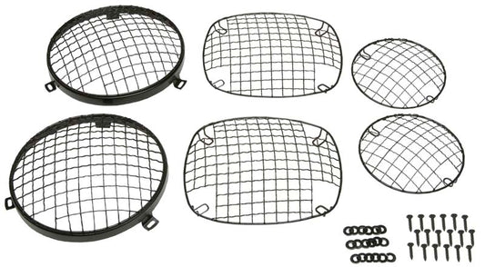 Jeep CJ Wire Mesh Guard Set 6 Pieces 76-86 CJ Powdercoat Black Kentrol