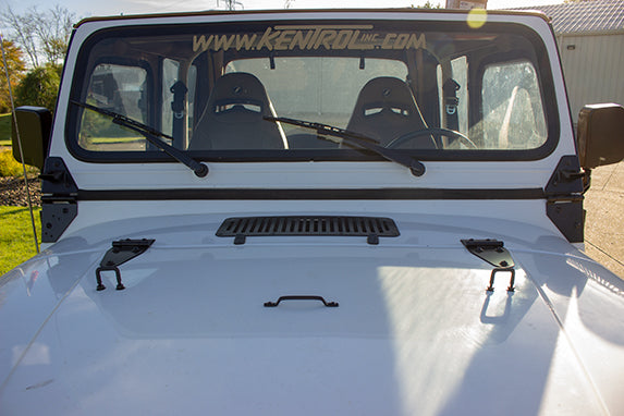 Jeep CJ/YJ Hood Kit 78-95 CJ and Wrangler YJ Powdercoat Black Kentrol