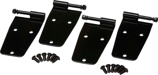 Jeep CJ/YJ Hardtop Door Hinge Set Without Mirror Holes 4 Pieces 76-93 CJ and Wrangler YJ Powdercoat Black Kentrol