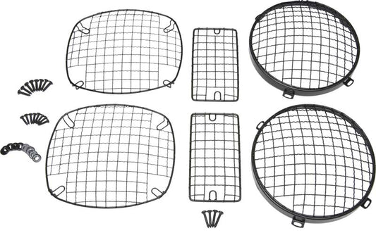 Jeep TJ Wire Mesh Guard Set 6 Pieces 97-06 Wrangler TJ Powdercoat Black Kentrol