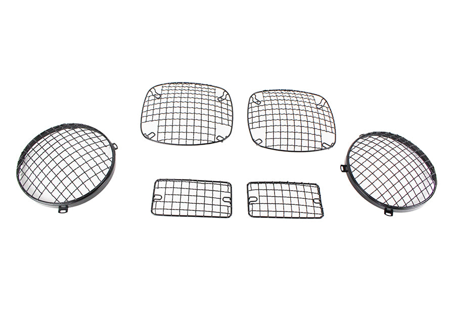 Jeep TJ Wire Mesh Guard Set 6 Pieces 97-06 Wrangler TJ Powdercoat Black Kentrol