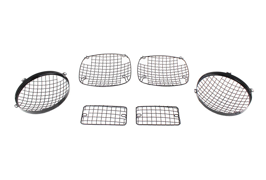 Jeep TJ Wire Mesh Guard Set 6 Pieces 97-06 Wrangler TJ Powdercoat Black Kentrol