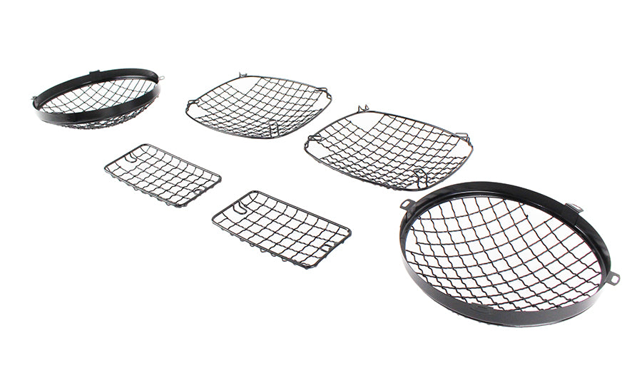 Jeep TJ Wire Mesh Guard Set 6 Pieces 97-06 Wrangler TJ Powdercoat Black Kentrol