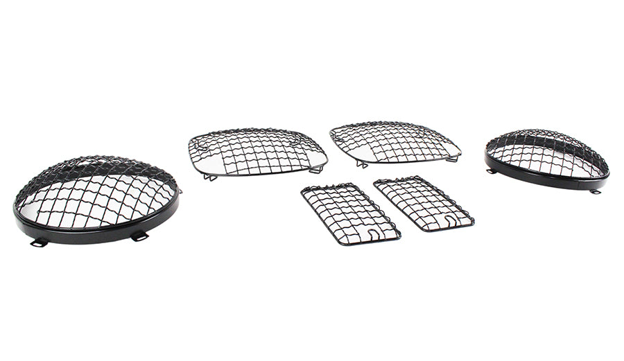 Jeep TJ Wire Mesh Guard Set 6 Pieces 97-06 Wrangler TJ Powdercoat Black Kentrol