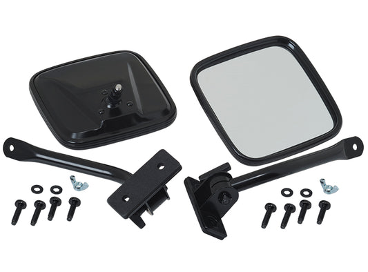 Jeep TJ/JK E-Z Detach Mirrors Pair 97-18 Wrangler TJ/JK Powdercoat Black Kentrol