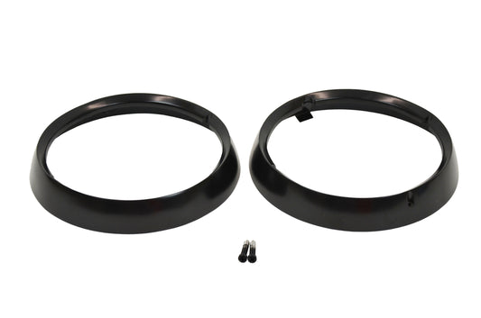 Jeep CJ Headlight Bezels Pair 72-86 CJ Powdercoat Black Kentrol