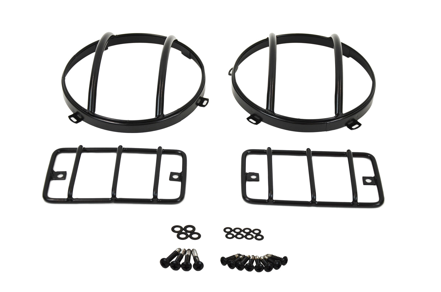 Jeep TJ Euro Light Guard Set 4 Pieces 97-06 Wrangler TJ Powdercoat Black Kentrol