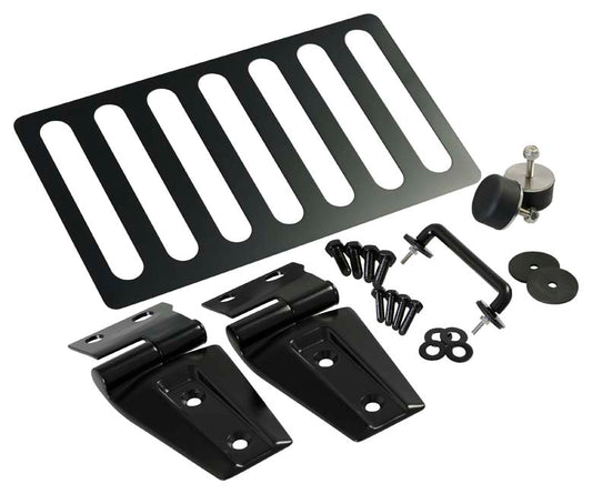 Jeep JK Hood Kit Without Hood Catch 07-18 Wrangler JK Powdercoat Black Kentrol