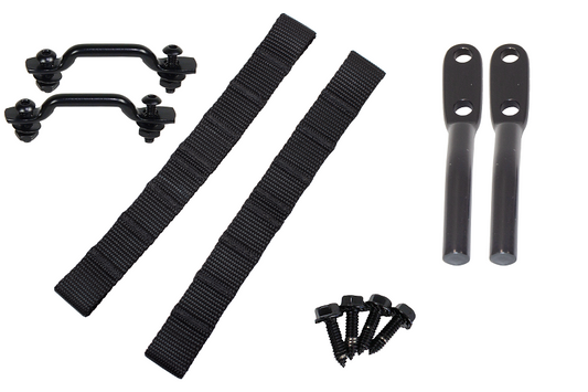 Jeep TJ Polished Stainless Door Strap Kit For Wrangler TJ Black Powdercoat Stainless Steel Kentrol