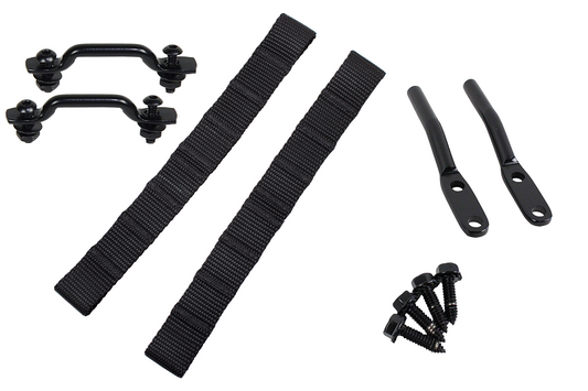 Jeep CJ/YJ Door Strap Kit For 76-95 Jeep CJ/YJ Black Powdercoat Stainless Steel Kentrol