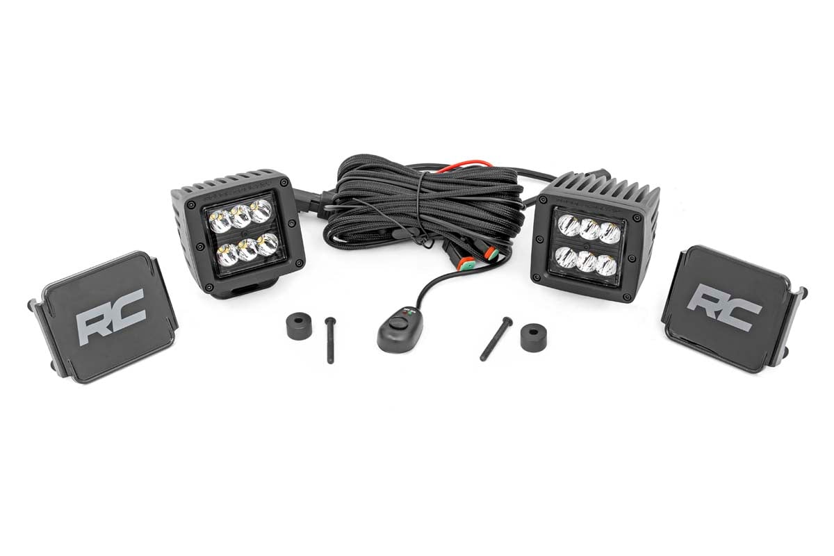 LED Light Kit - Cowl Mount - 2" Black Pair - Jeep Gladiator JT/Wrangler JL (18-24)