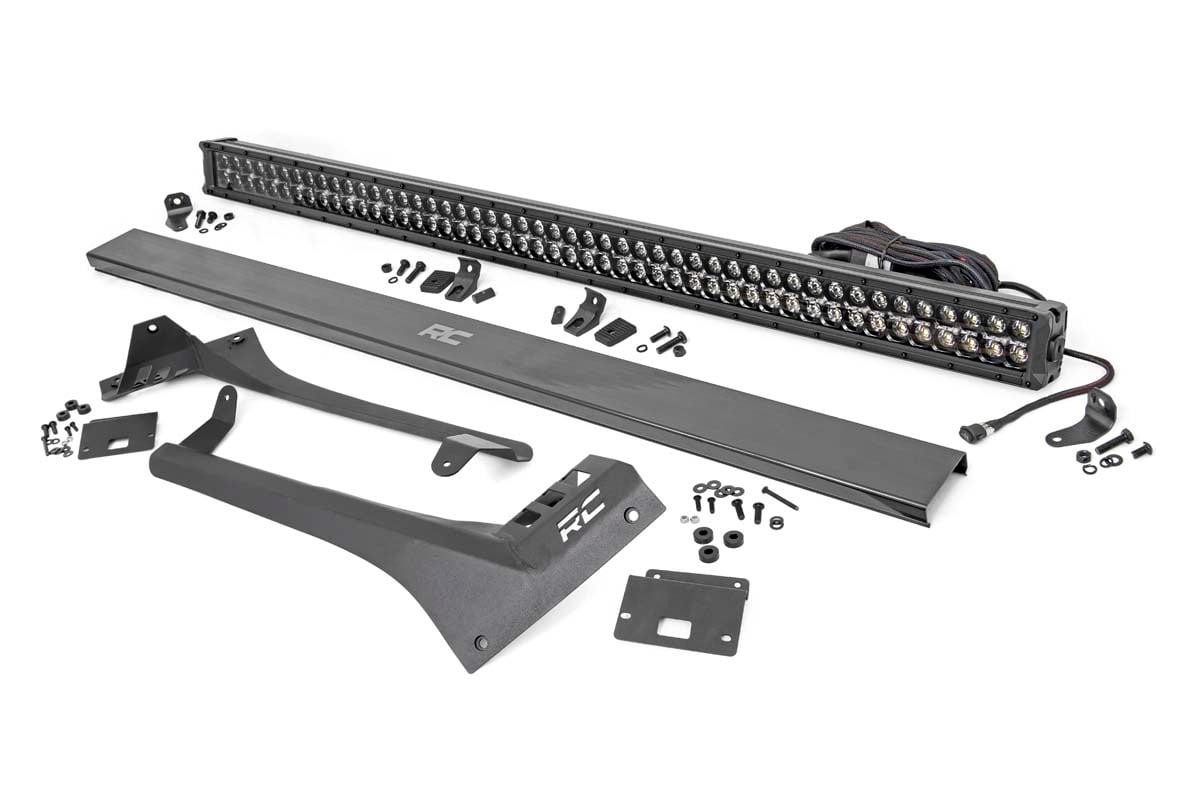 LED Light Kit - Windshield - 50" BLK Dual Row - WHT DRL - Jeep Gladiator JT/Wrangler JL (18-24)