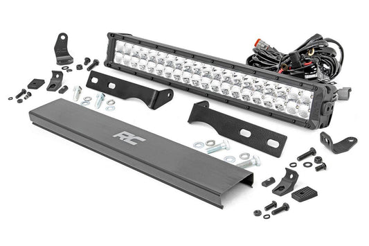 LED Light Kit - Bumper Mount - 20" Chrome Dual Row - White DRL - Jeep Grand Cherokee WK2 (11-20)