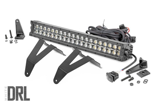 LED Light Kit - Bumper Mount - 20" Black Dual Row - White DRL - Ram 1500 (19-24)