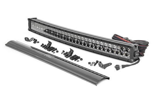 30 Inch Black Series LED Light Bar - Curved - Dual Row - Cool White DRL