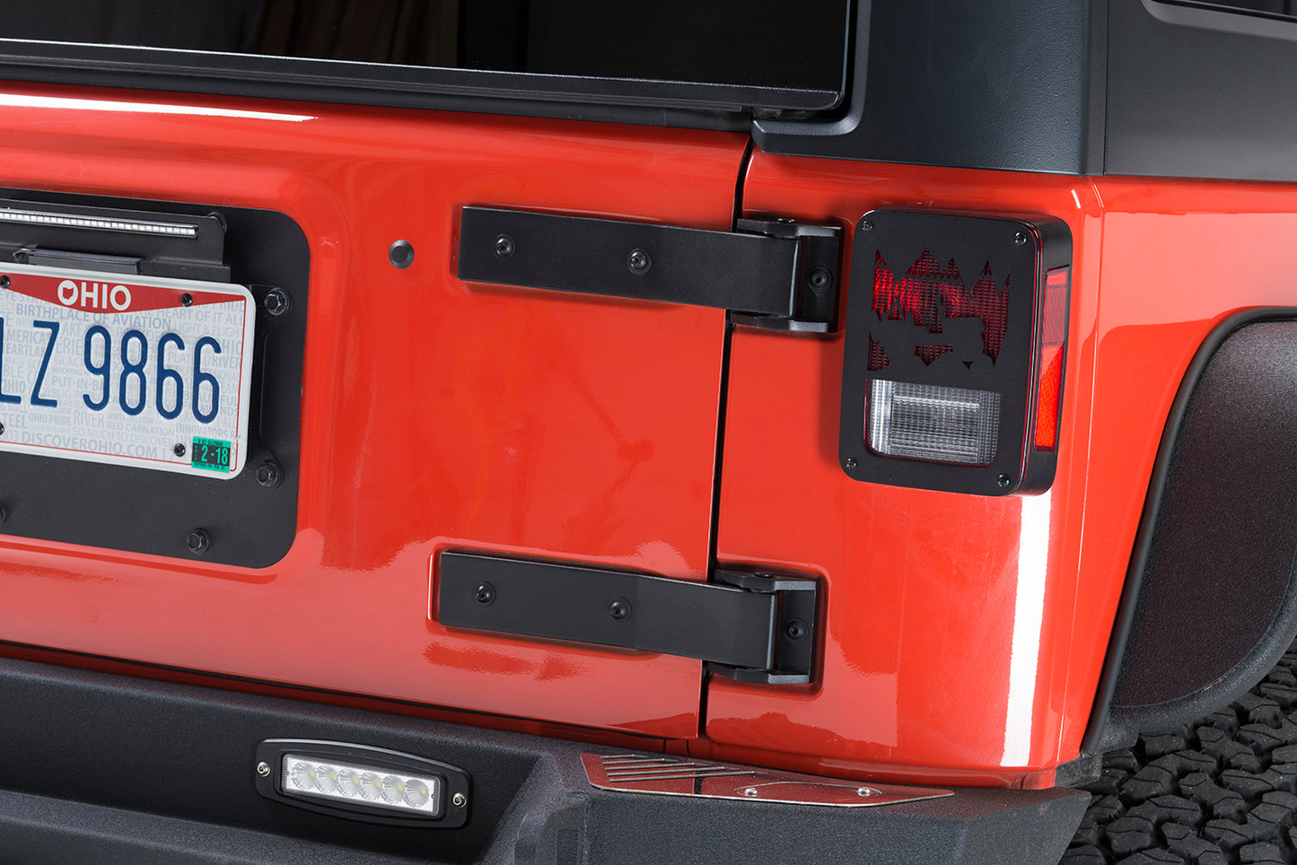 Jeep JK Heritage Taillight Guard 07-18 Wrangler JK Textured Black Kentrol