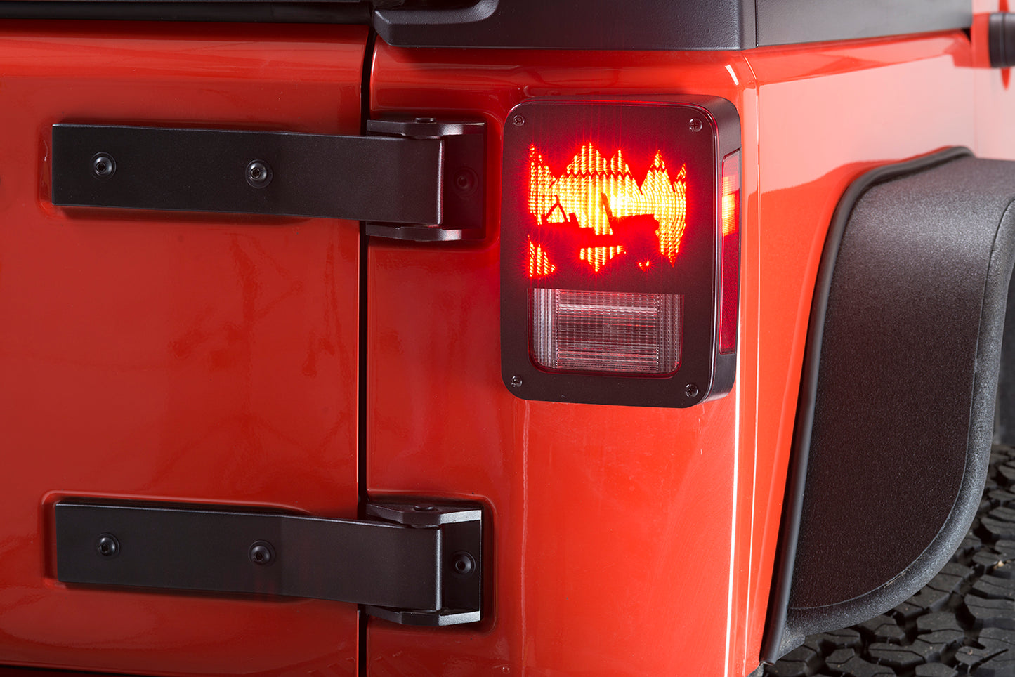 Jeep JK Heritage Taillight Guard 07-18 Wrangler JK Textured Black Kentrol