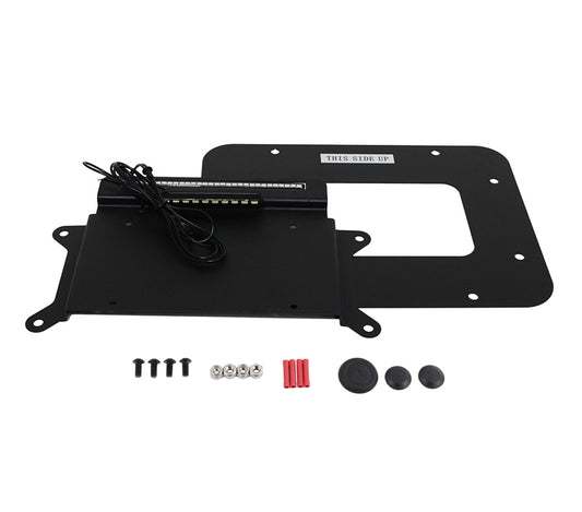 Jeep JK BackSide License Plate Mount with LED's 07-18 Wrangler JK Textured Black Kentrol