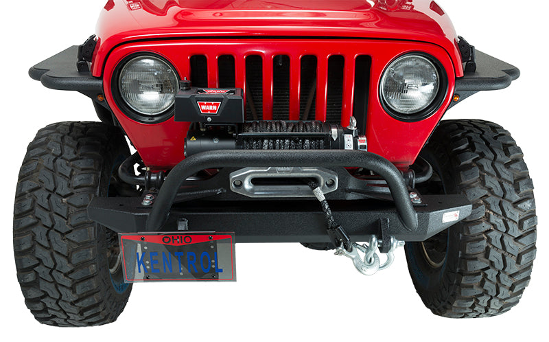 Jeep JK Shackle Mounted License Plate Bracket 07-18 Wrangler JK Textured Black Kentrol