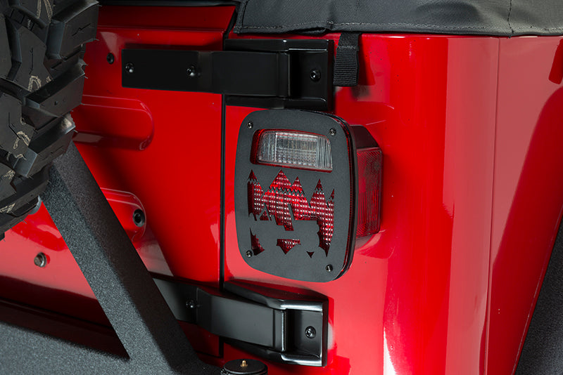 Jeep TJ Heritage Taillight Guard 97-06 Wrangler TJ Textured Black Kentrol