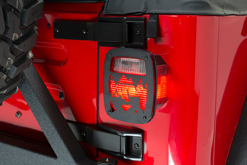 Jeep TJ Heritage Taillight Guard 97-06 Wrangler TJ Textured Black Kentrol