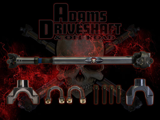 Adams Driveshaft LJ Front 1350 Half Round CV Driveshaft Extreme Duty Series Solid U-Joint