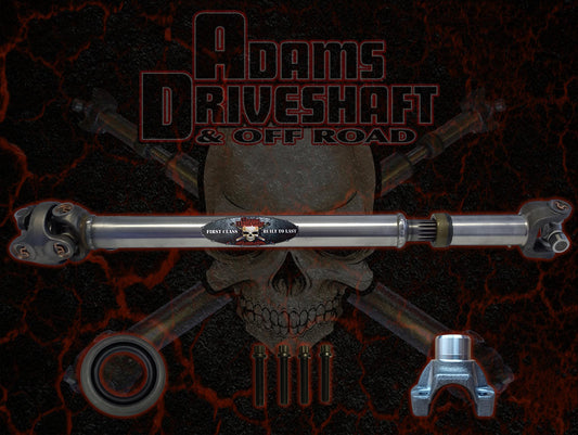 Adams Driveshaft YJ Front 1310 CV Driveshaft With T-Case Yoke And Seal Heavy Duty Series